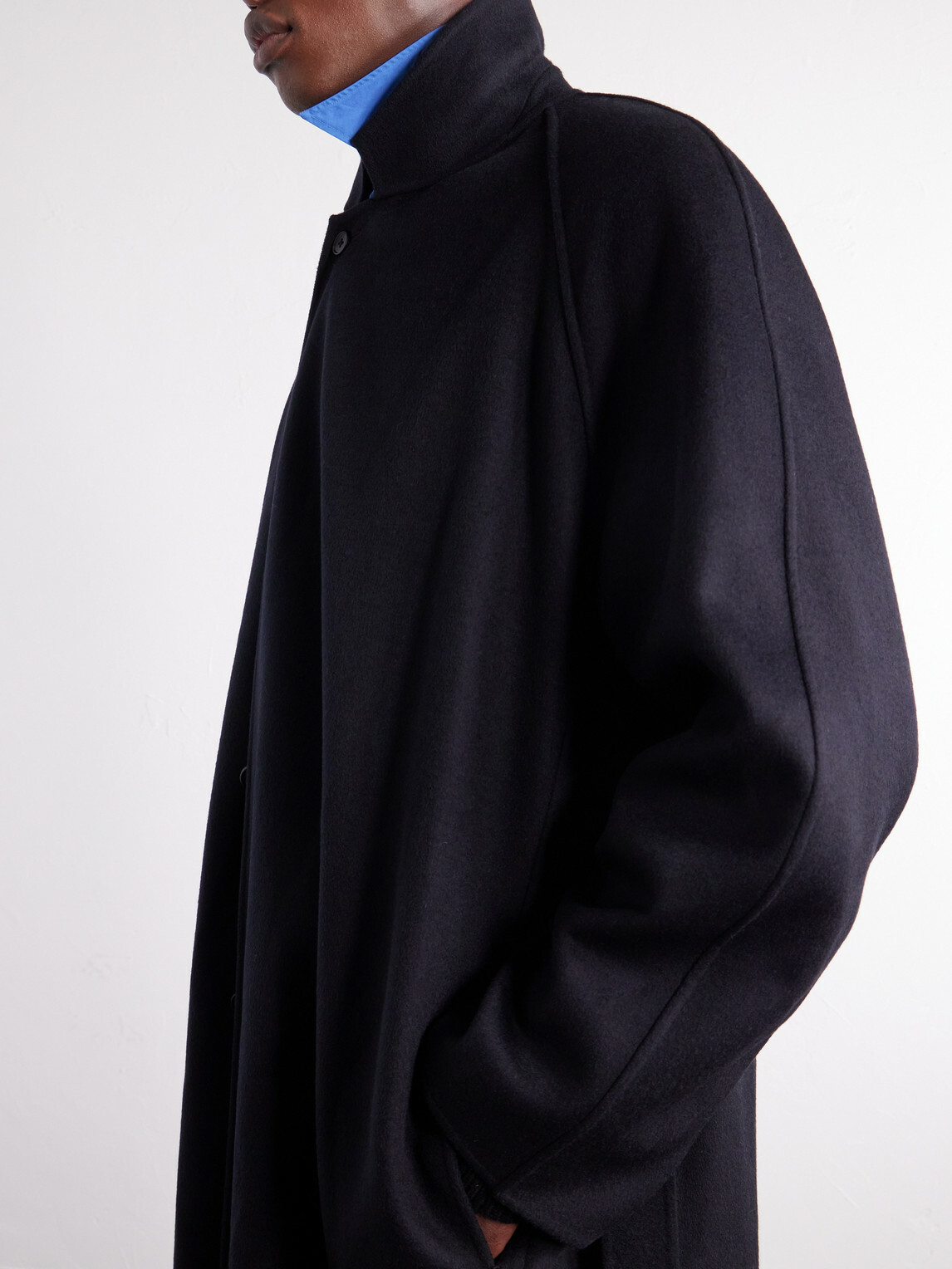 ssstein - Reversible Belted Wool-Blend Coat - Black