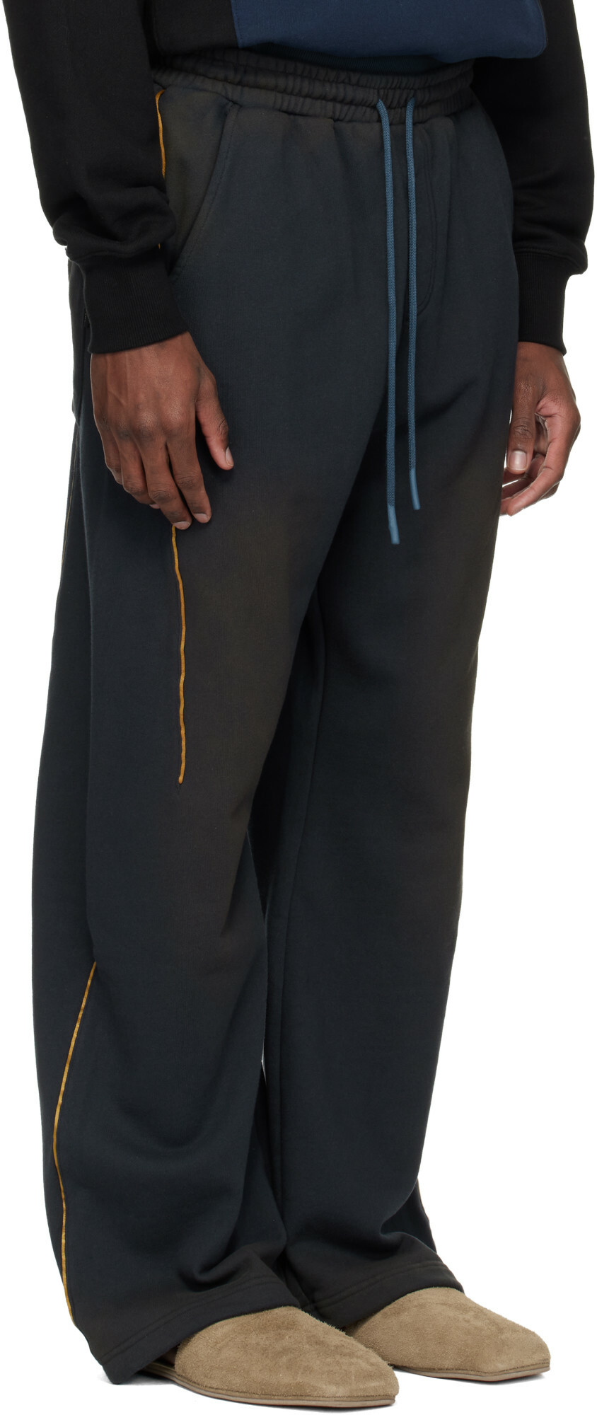 Andersson Bell Navy Piping Line Dyed Sweatpants