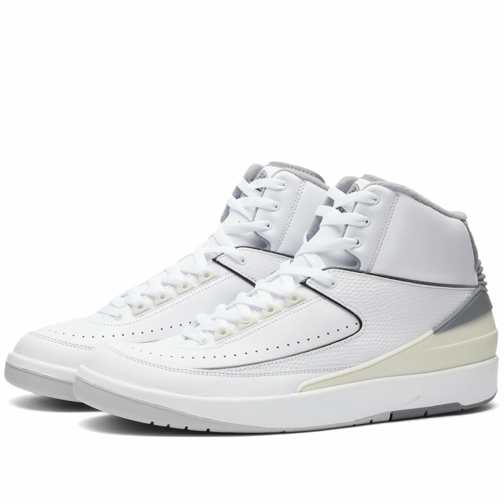 Photo: Air Jordan Men's 2 Retro Sneakers in White/Cement Grey