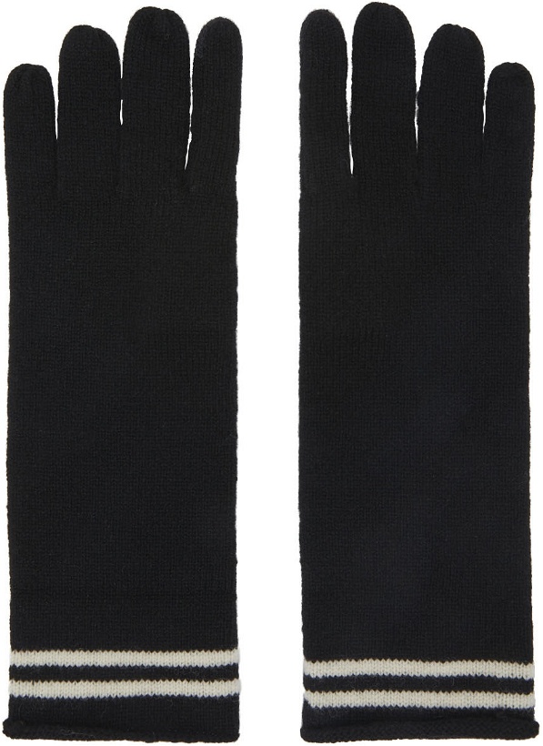 Photo: Undercover Black Wool Striped Gloves