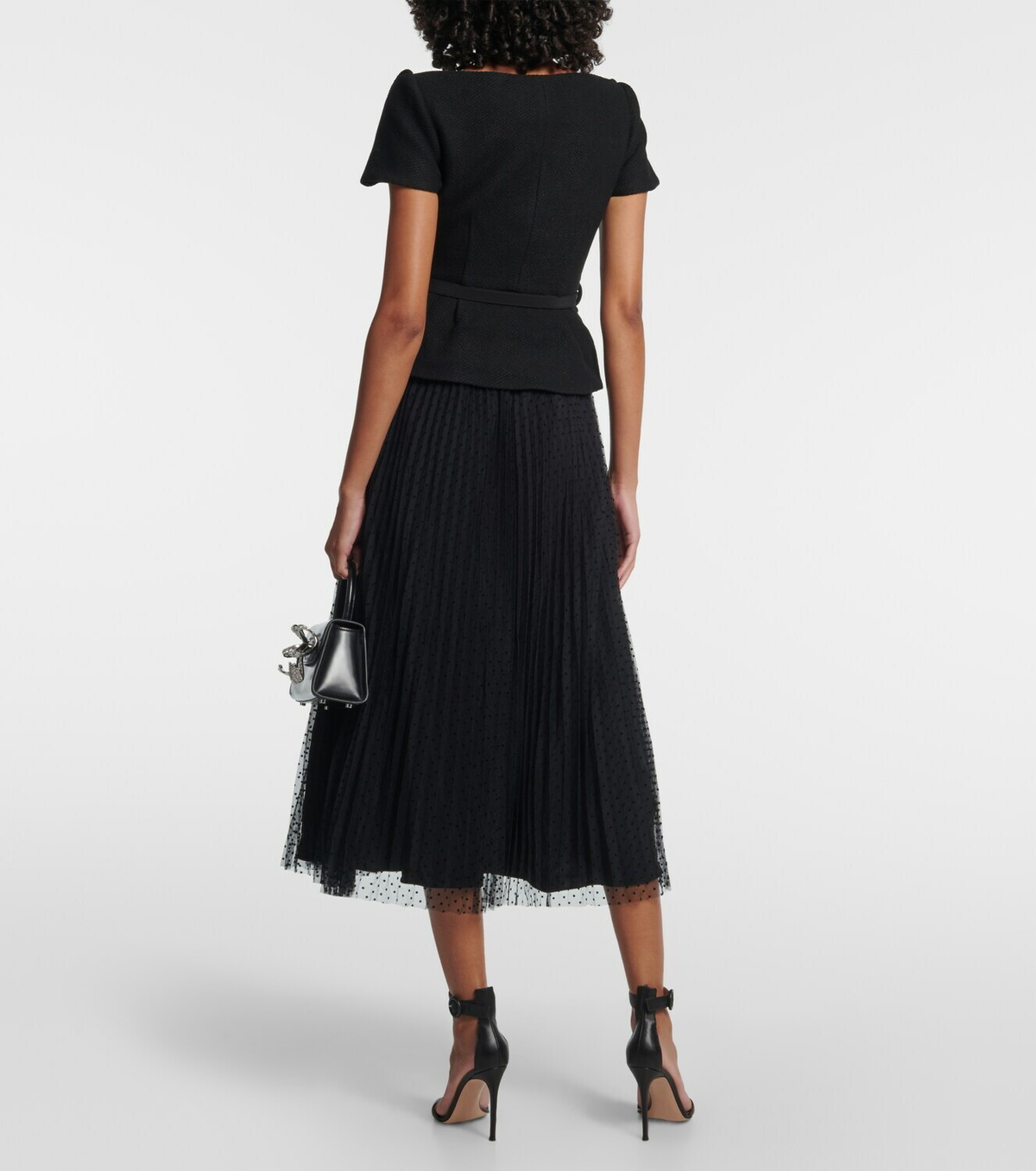 Self-Portrait Pliss off-shoulder midi dress Self-Portrait Self-Portrait Pliss off-shoulder midi dress Self-Portrait