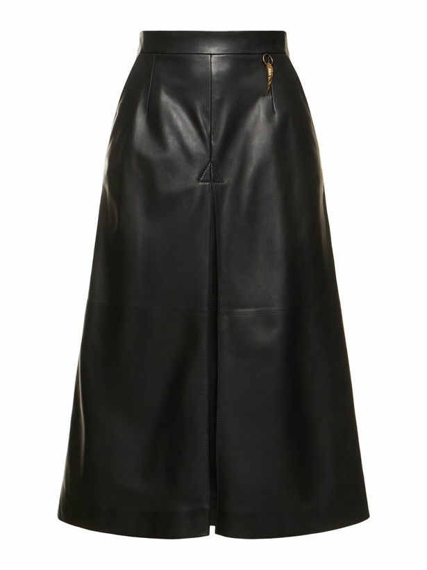 Photo: ROBERTO CAVALLI Leather Midi Skirt