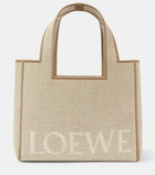 Loewe Logo leather-trimmed canvas tote bag