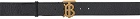 Burberry Black Leather Wide TB Belt