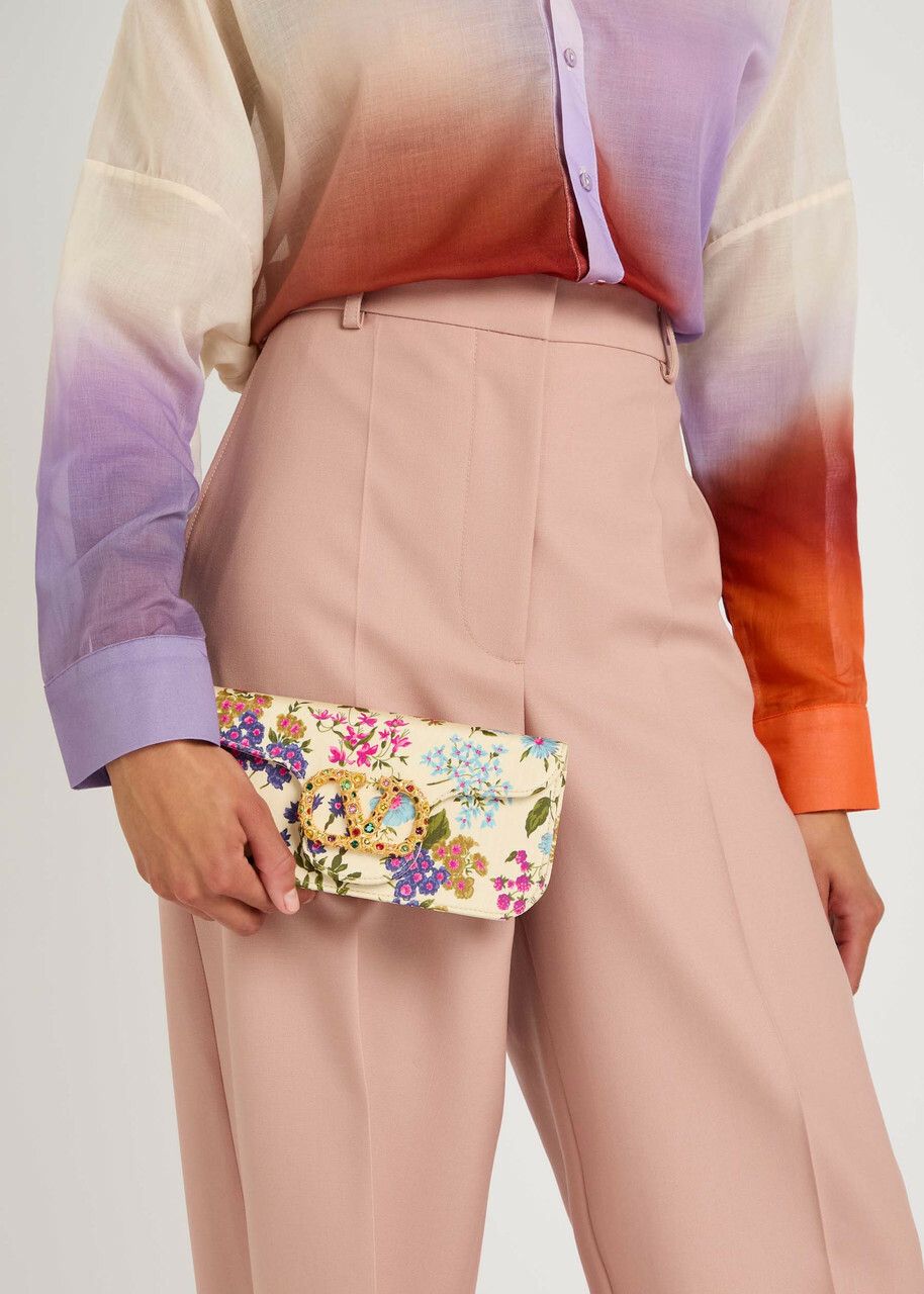 Valentino Garavani Locò Floral Moiré Clutch - Multicoloured