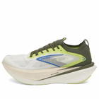 Brooks Men's Hyperion Max 3 x PYNRS Sneaker in Blanc/Acid Lime/Blue