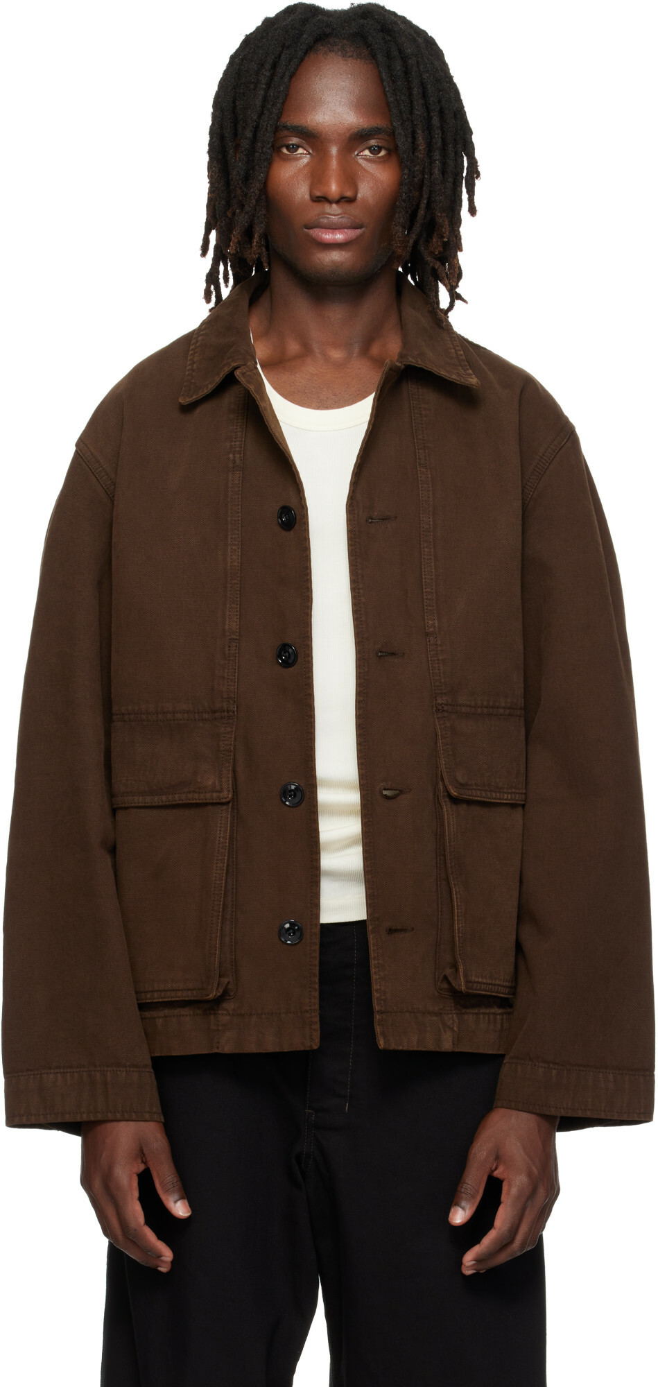 LEMAIRE Brown Boxy Denim Jacket