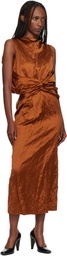 Lanvin Orange Back Cape Maxi Dress