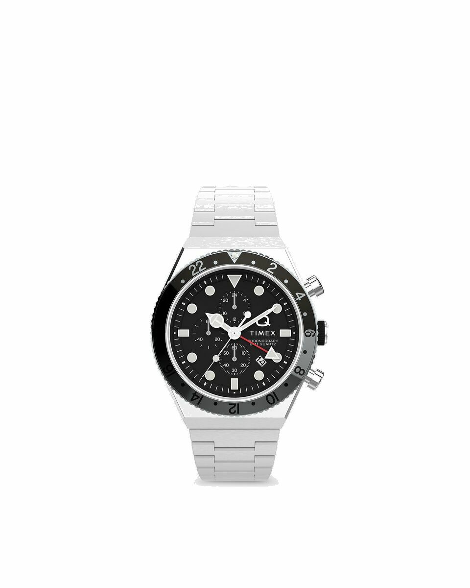 Photo: Timex Q Timex 3 Time Zone Chronograph Black - Mens - Watches