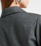 Brunello Cucinelli Balloon-sleeve flannel minidress