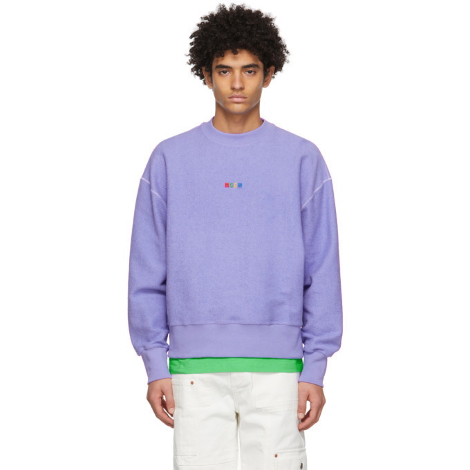 Photo: MSGM Purple Terry Micro Logo Sweatshirt