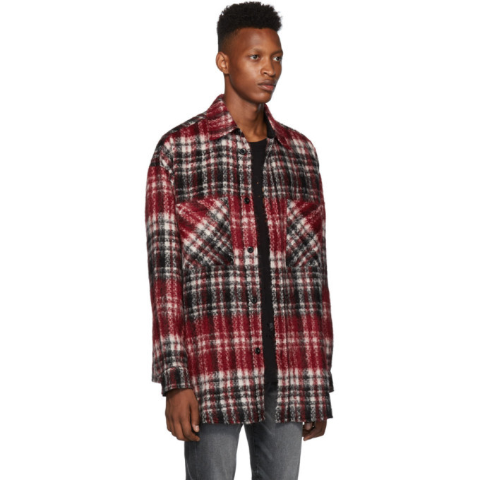 Faith Connexion Red and Black Tweed Check Shirt Faith Connexion