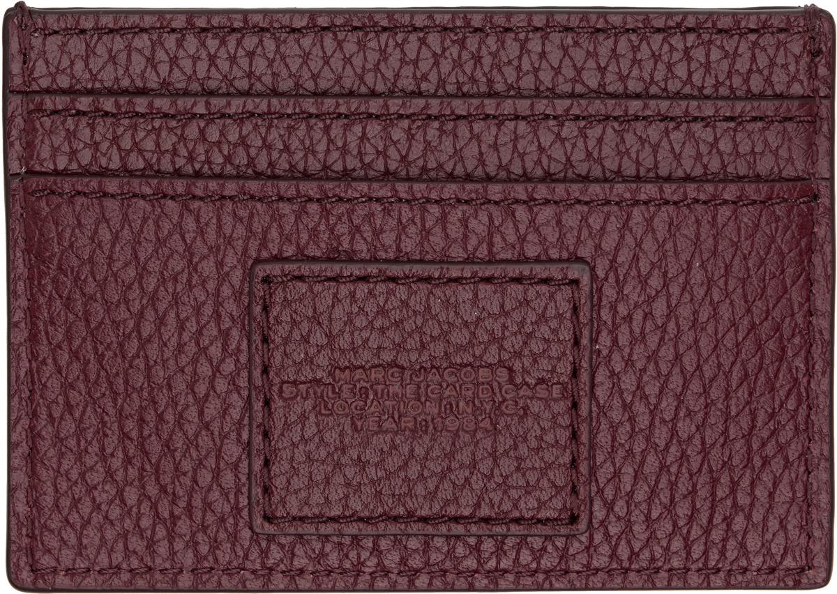 Marc Jacobs Burgundy 'The Leather Card Case' Card Holder