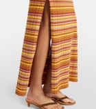 Bananhot Rey cutout ribbed-knit striped maxi dress