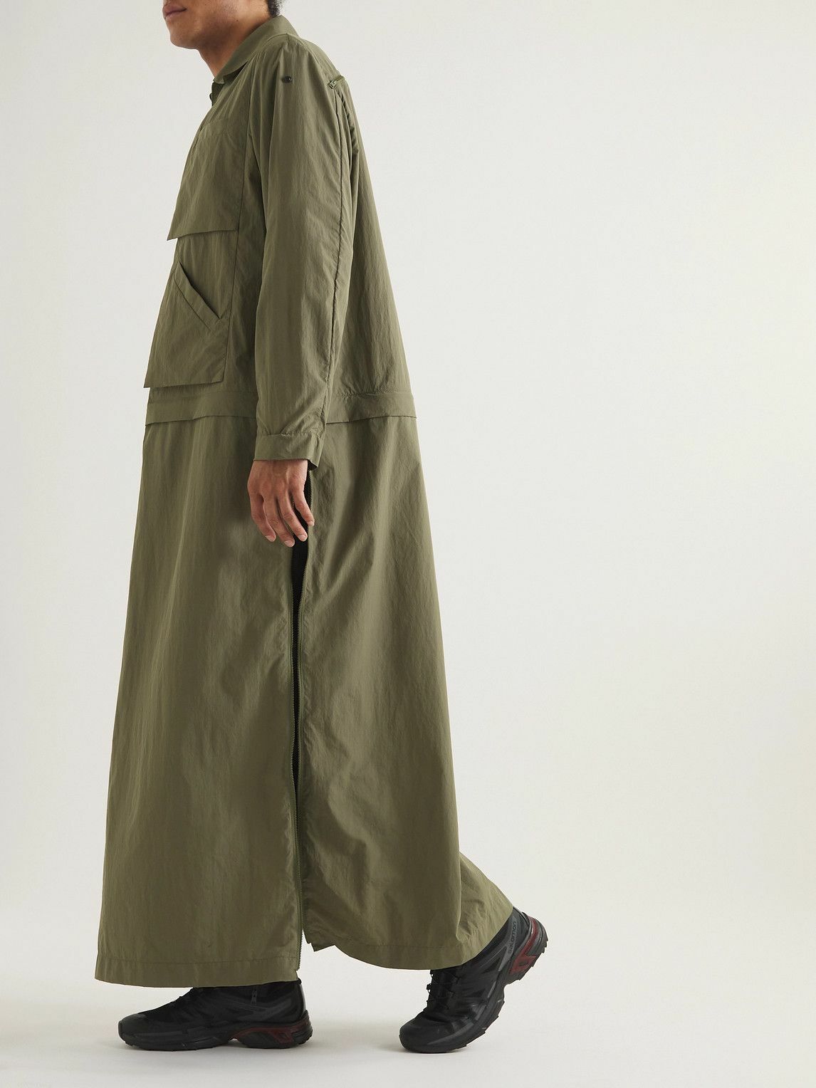 SAIF UD DEEN - Convertible Panelled Canvas Jacket - Green