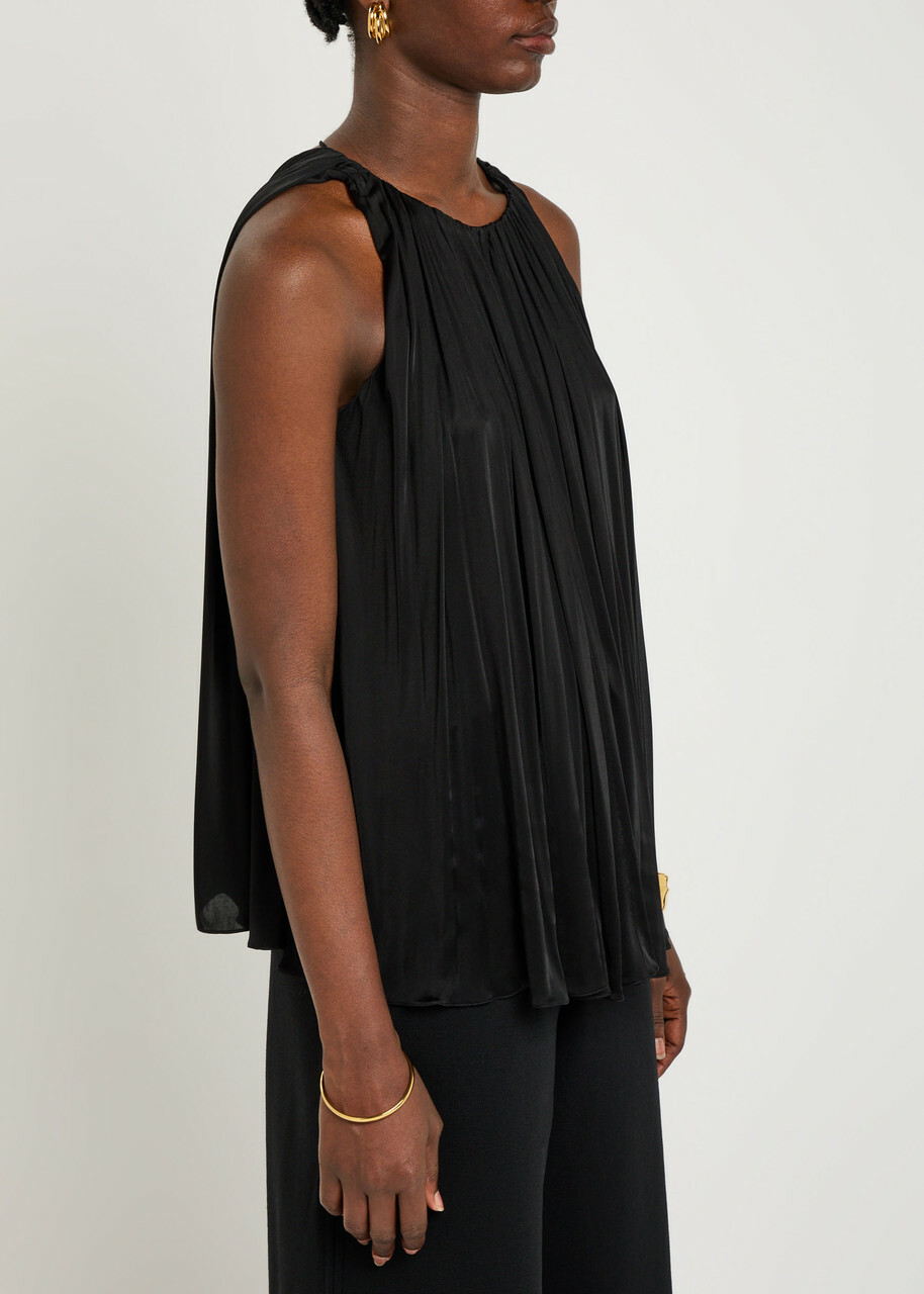 Loewe Halter Ruched Satin top Black