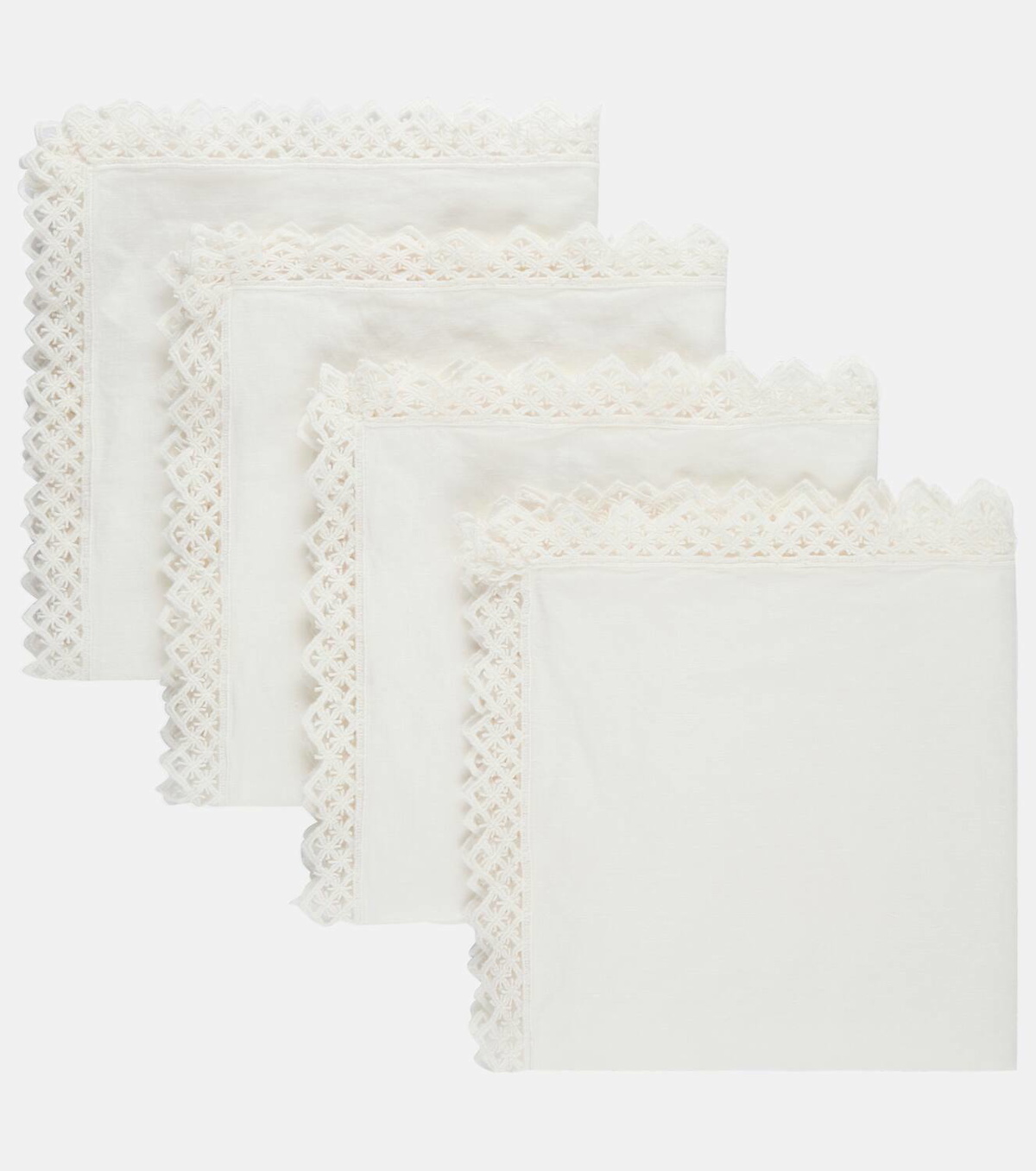 Once Milano Set of 4 macramé linen napkins