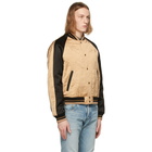 Saint Laurent Beige Quilted Teddy Bomber Jacket