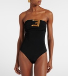 Balmain Strapless crêpe bodysuit