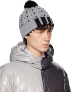 Thom Browne Gray & Black Cable RWB Striped Beanie