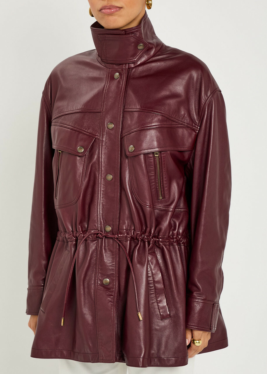 Chloe Quilted Leather Jacket Brown