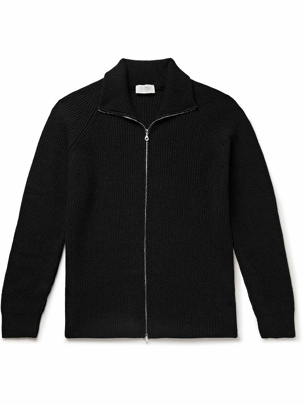 Photo: John Smedley - Thatch Recycled-Cashmere and Merino Wool-Blend Zip-Up Cardigan - Black