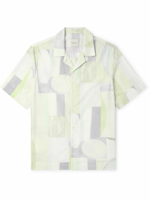 Photo: Paul Smith - Convertible-Collar Printed Cotton-Poplin Shirt - Green
