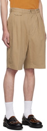 BEAMS PLUS Beige 2 Pleats Shorts
