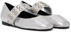Molly Goddard Silver Carla Ballerina Flats
