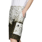 MSGM Green and Off-White Animalier Bermuda Shorts