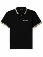 Palm Angels - Logo-Embroidered Cotton-Piqué Polo Shirt - Black