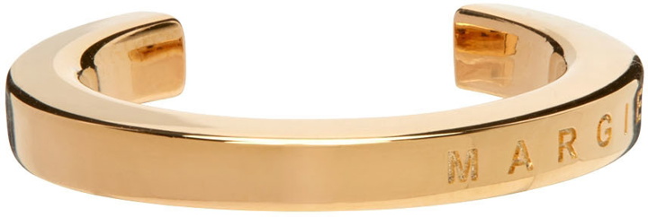 Photo: MM6 Maison Margiela Gold Logo Cuff Ring