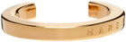 MM6 Maison Margiela Gold Logo Cuff Ring