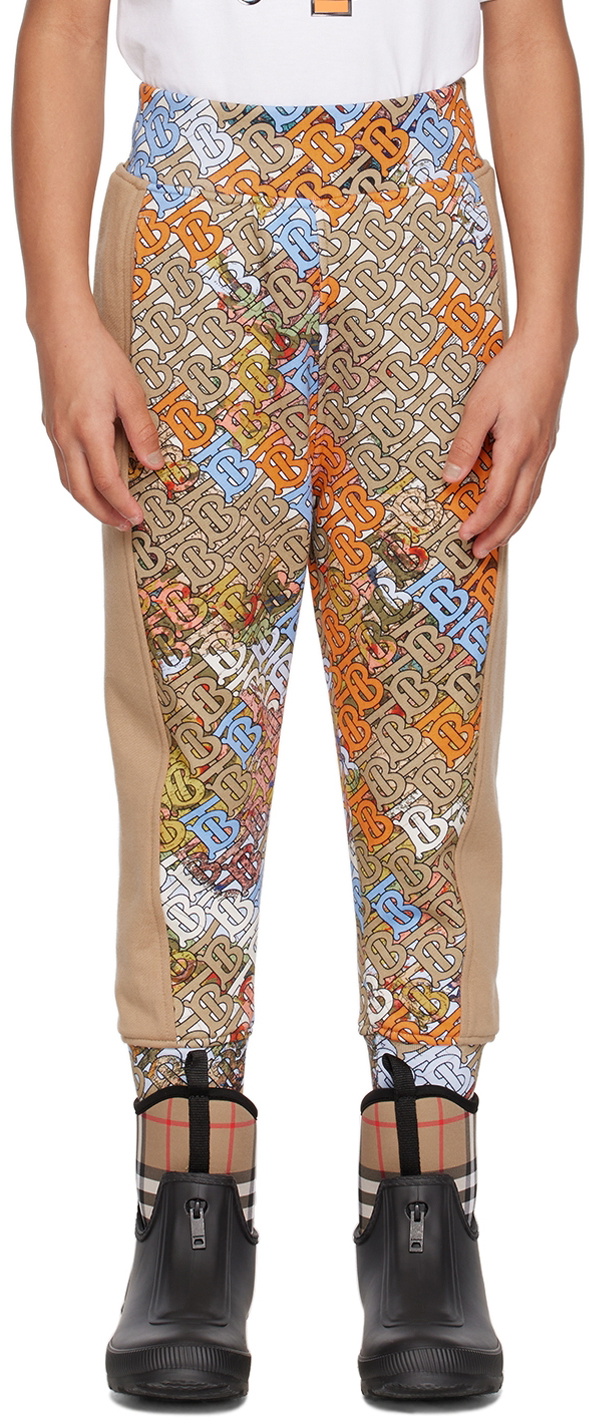Burberry Kids Beige Monogram Map Lounge Pants