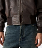 Balenciaga Studded hooded leather jacket