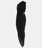 Alaïa Cutout ruched jersey midi dress