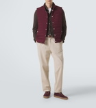 Brunello Cucinelli Leather-trimmed suede sneakers
