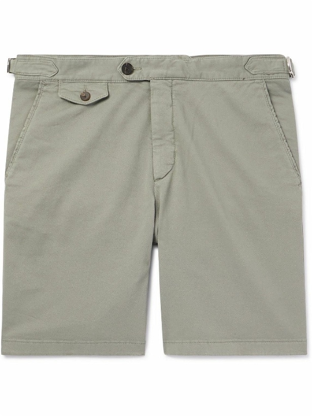 Photo: Mr P. - Straight-Leg Organic Cotton-Blend Twill Bermuda Shorts - Gray