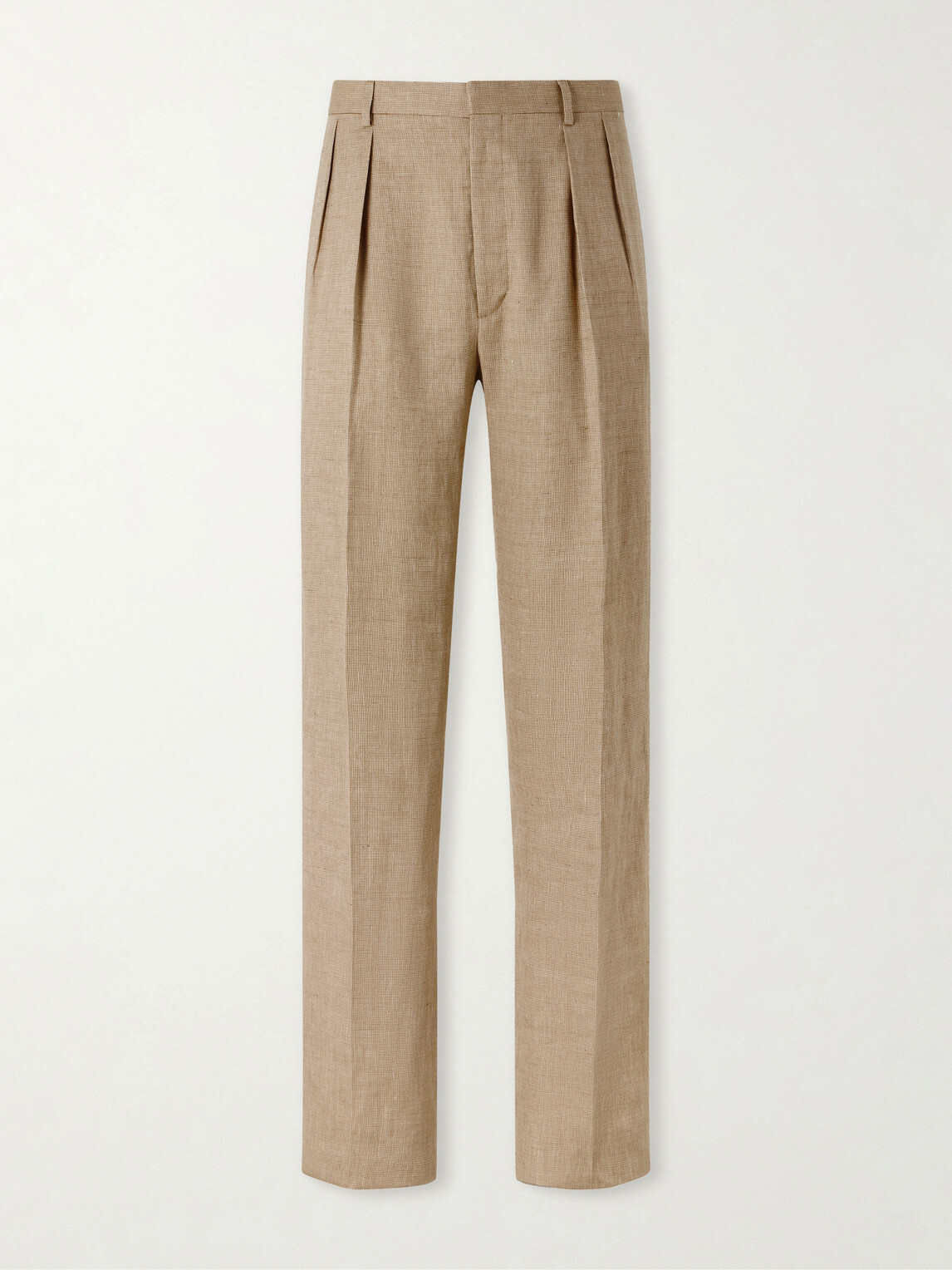 Ralph Lauren Purple label - Straight-Leg Pleated Linen, Cotton and Silk-Blend Suit Trousers - Neutrals