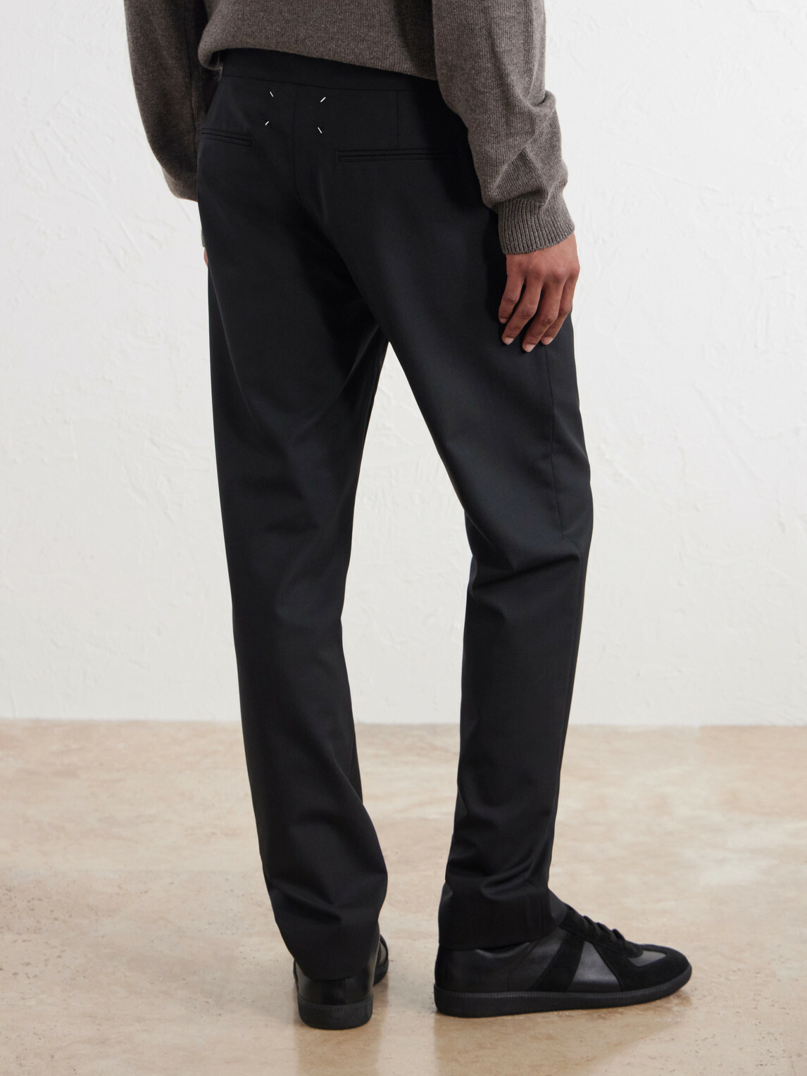 Maison Margiela - Straight-Leg Drawstring Virgin Wool Trousers - Black