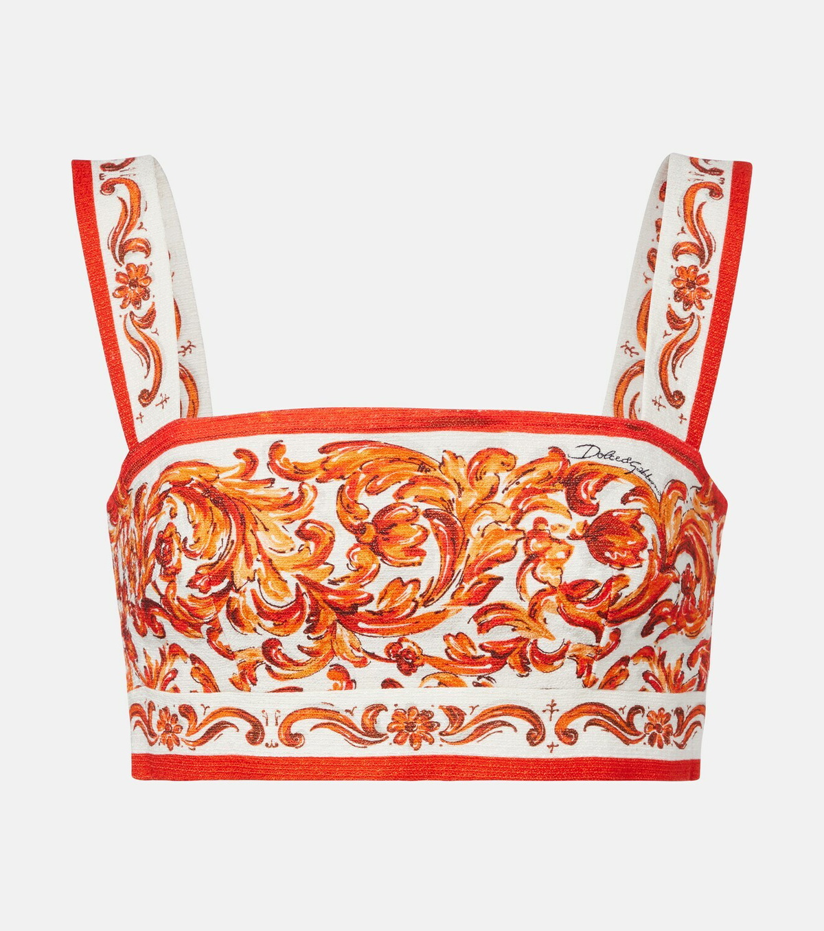 Dolce&Gabbana Majolica printed crop top