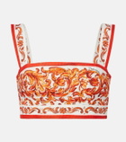 Dolce&Gabbana Majolica printed crop top