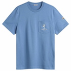 Moncler Men's Palm Logo Pocket T-Shirt in Blue