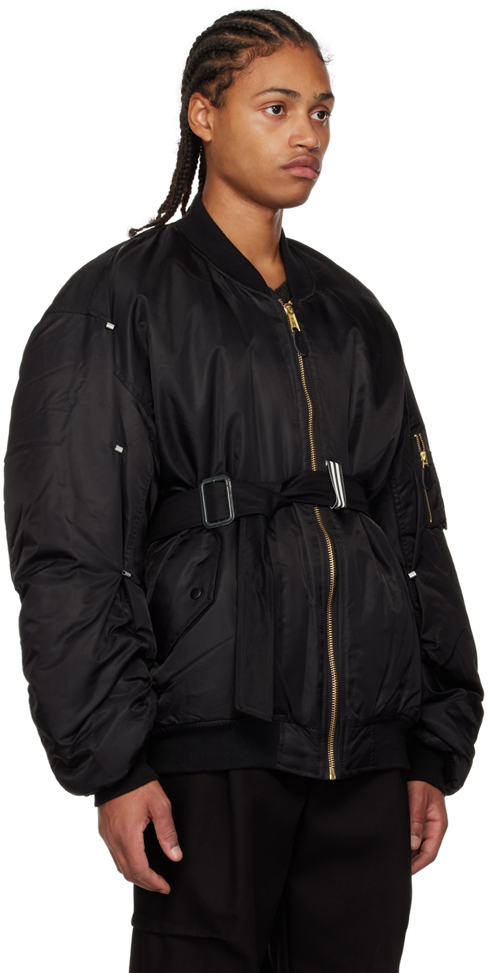 Marina Yee Black Customized Bomber Jacket