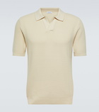 Sunspel Textured cotton polo shirt