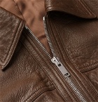 Lemaire - Cropped Leather Blouson Jacket - Brown