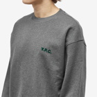 A.P.C. Men's Clint Small VPC Logo Crew Sweat in Heathered Grey