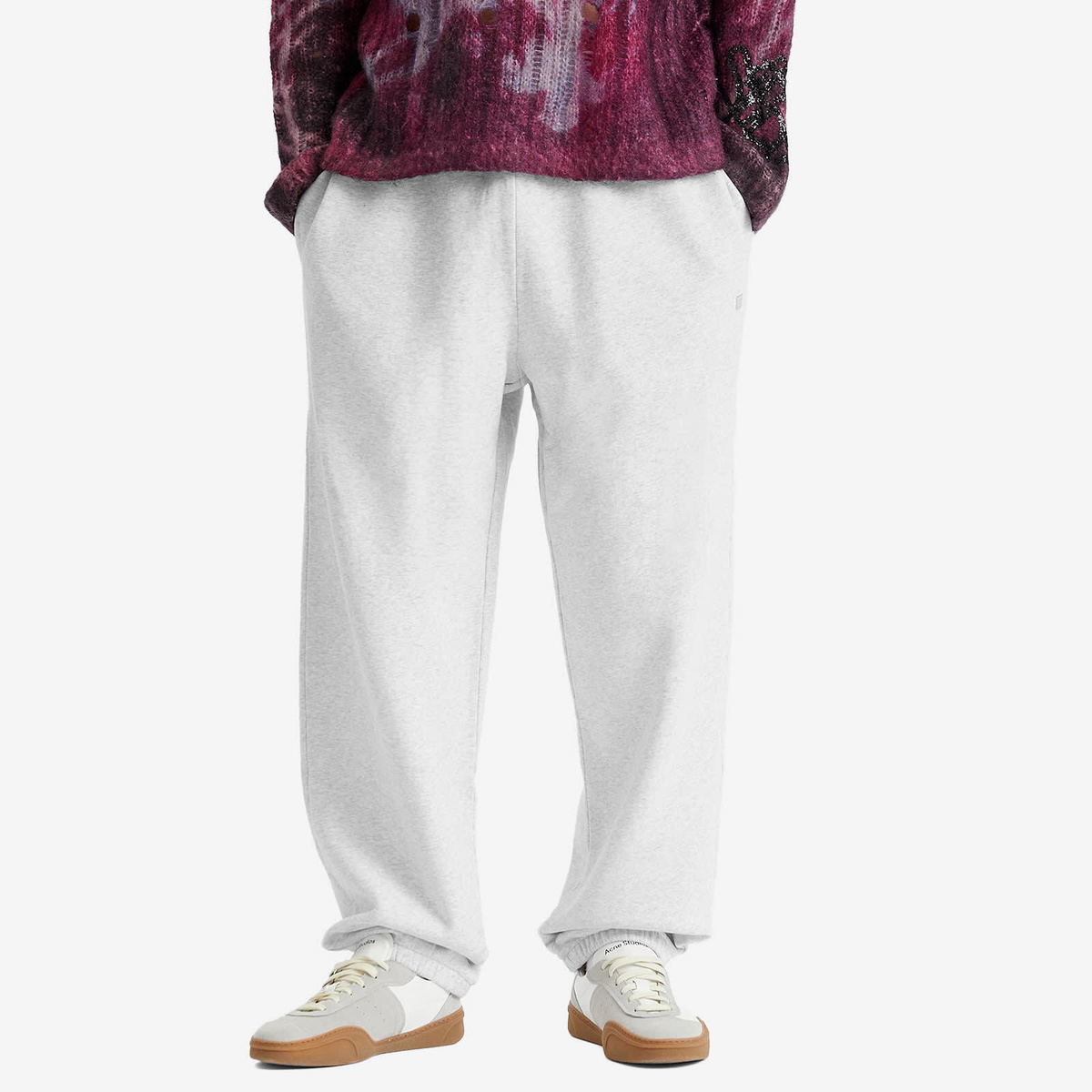 Acne Studios Men's Frack U X Melange Face Sweat Pants in Pale Grey Melange