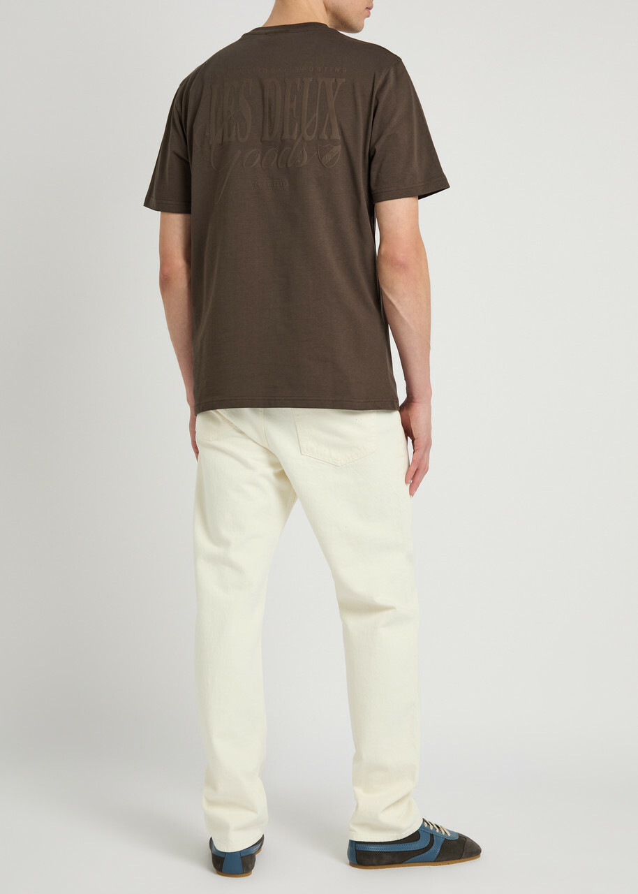 Les Deux Ben Goods Logo-print Cotton T-shirt Dark Brown