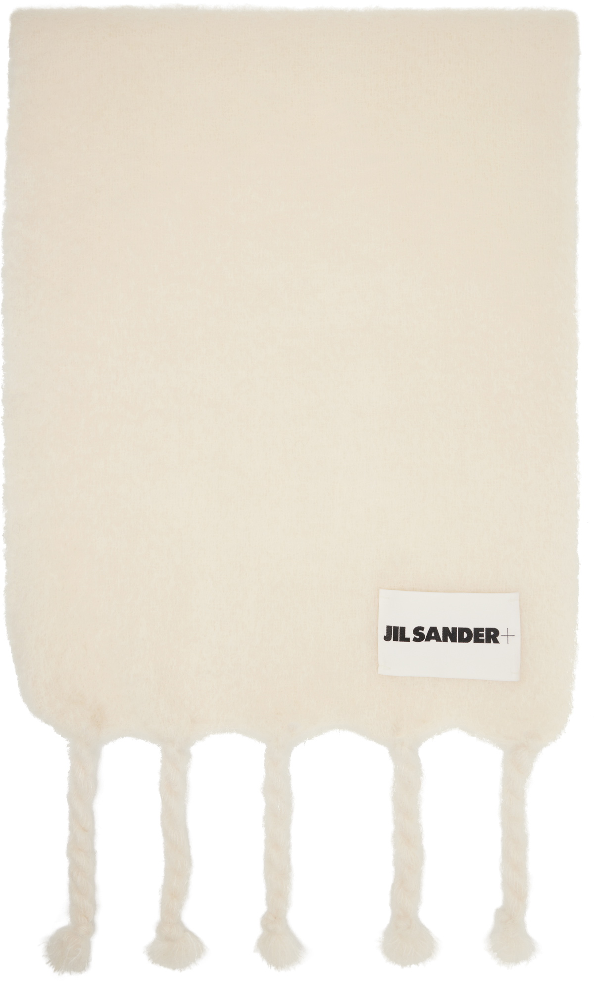 Jil Sander Off-White Wide Wool Blend Scarf